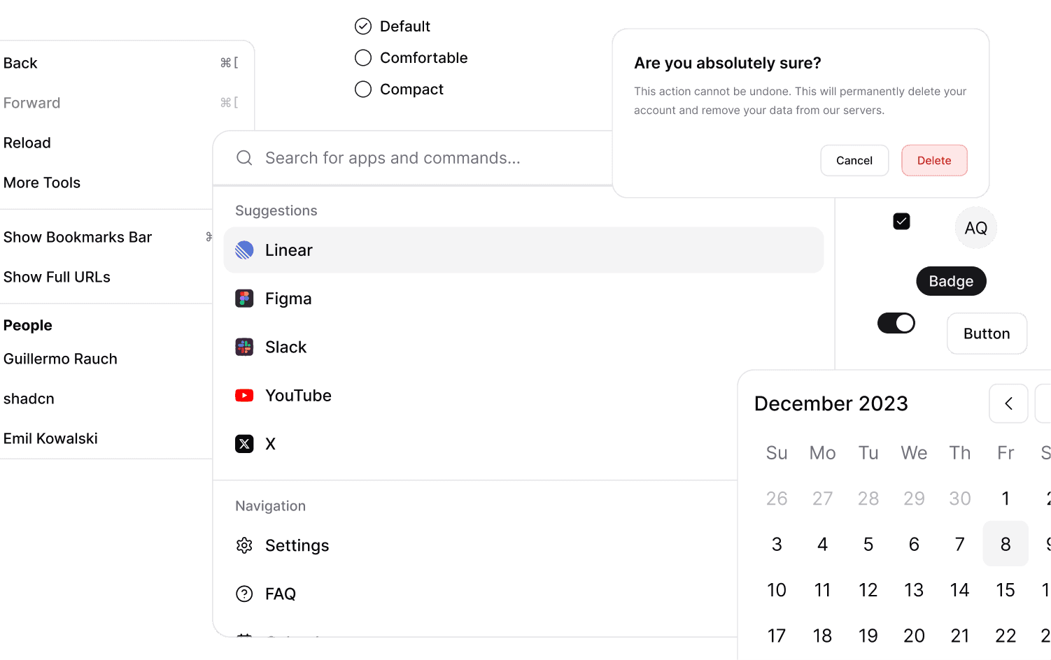 quadratic/ui mockup